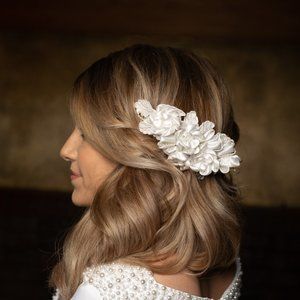 Vintage 70's Bridal Hair Comb Headpiece Wedding Accessory